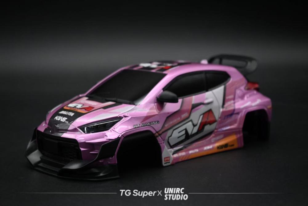 1/24 Scale Rally Hatchback-Style Plastic Body Shell – 109mm Wheelbase (Pink)