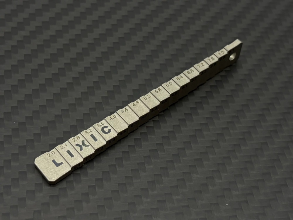 LSD LIXIC 1/24 1/28 Titanium Ride Height Gauge (1.8–8.3mm)