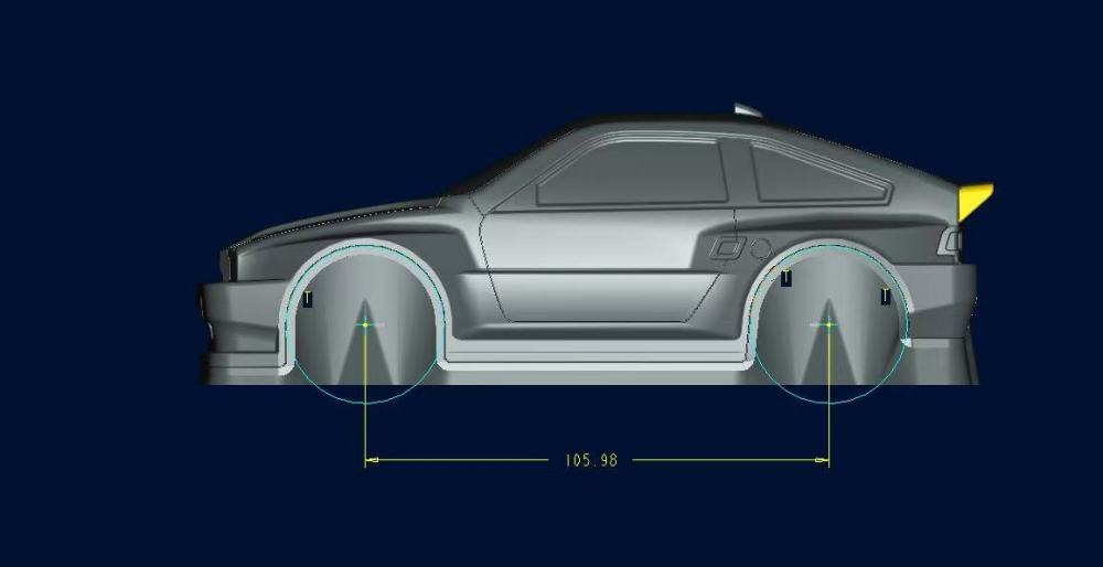 1/24 CRX-WB BODY Wheelbase 106mm  Width 80mm