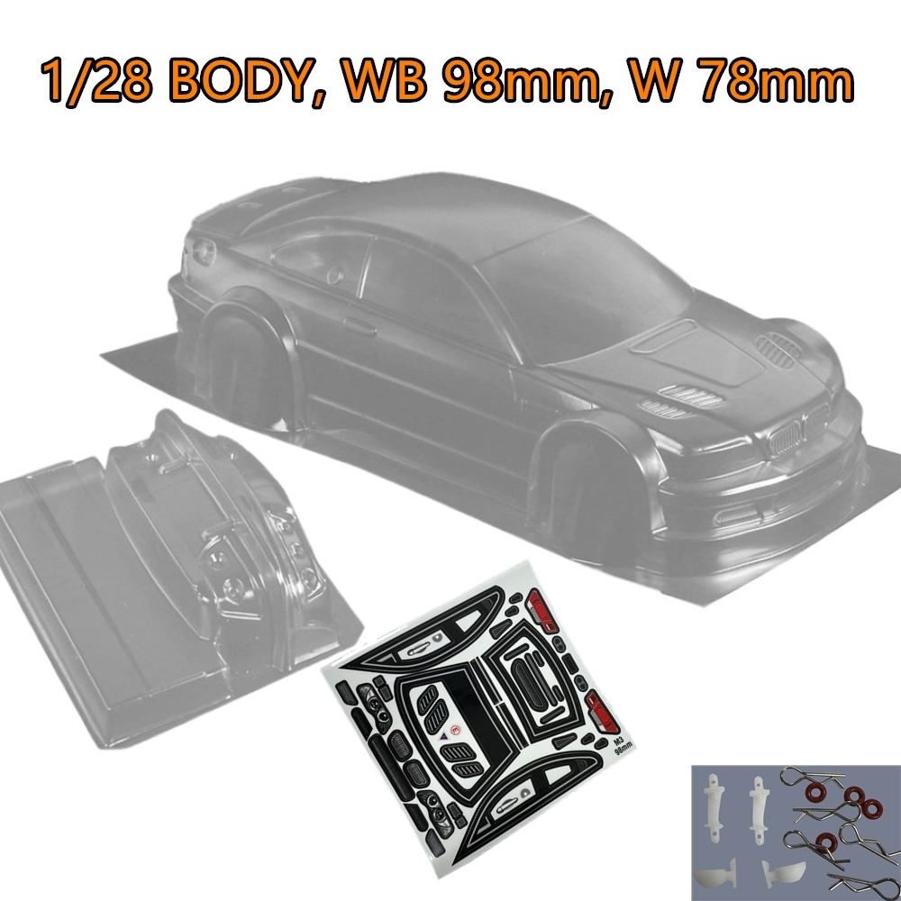 1/28 M3 BODY Wheelbase 98mm  Width 78mm