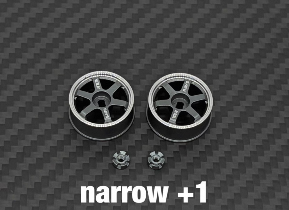 LS Studio LSD 1/28 TE37 MINIZ AWD CNC Wheel (OD 20MM) TITANIUM 2PCS