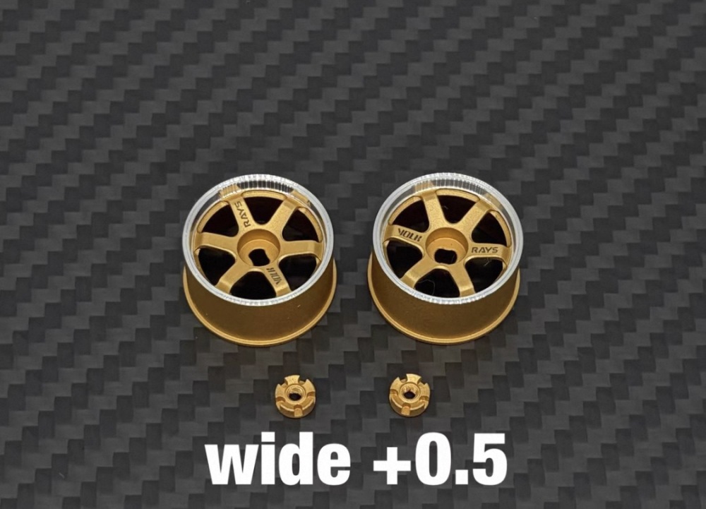 LS Studio LSD 1/28 TE37 MINIZ AWD CNC Wheel (OD 20MM) Gold 2PCS