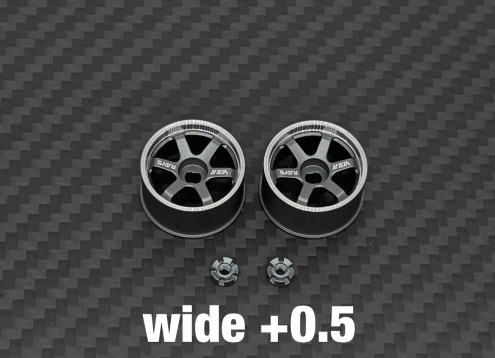 LS Studio LSD 1/28 TE37 MINIZ AWD CNC Wheel (OD 20MM) TITANIUM 2PCS