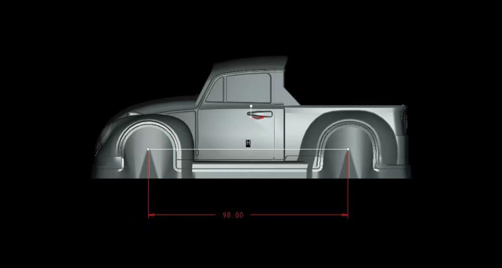 1/28 MINIZ Pickup Truck Clear Body Shell Wheelbase 98mm