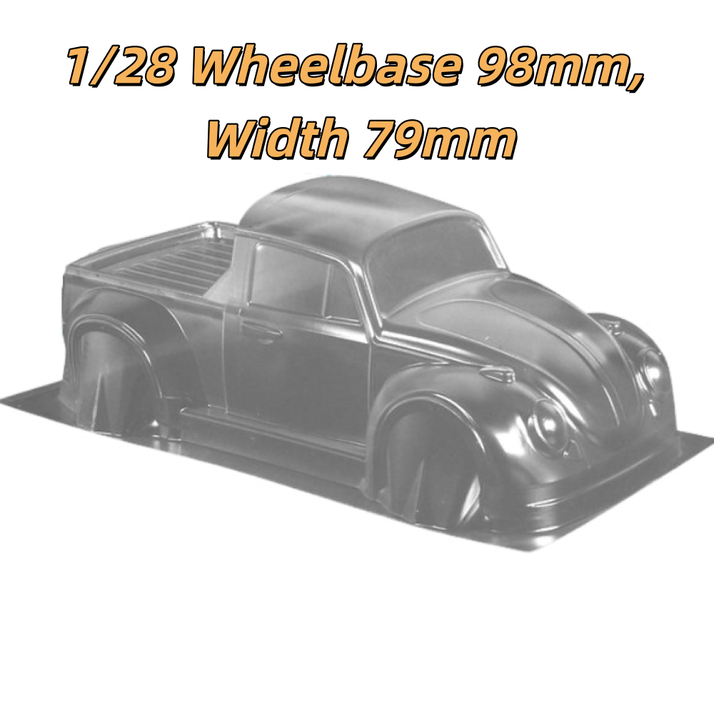 1/28 MINIZ Pickup Truck Clear Body Shell Wheelbase 98mm