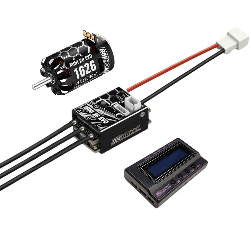 BMHOBBY MINI28 EVO Sensored Brushless Power Combo ESC Black + 1626 Motor + Program Card BM RACING
