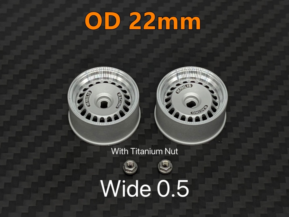 1/28 1/24 LSD 22mm MAD AWD Metal Wheel Silver (2PCS) LS Studio