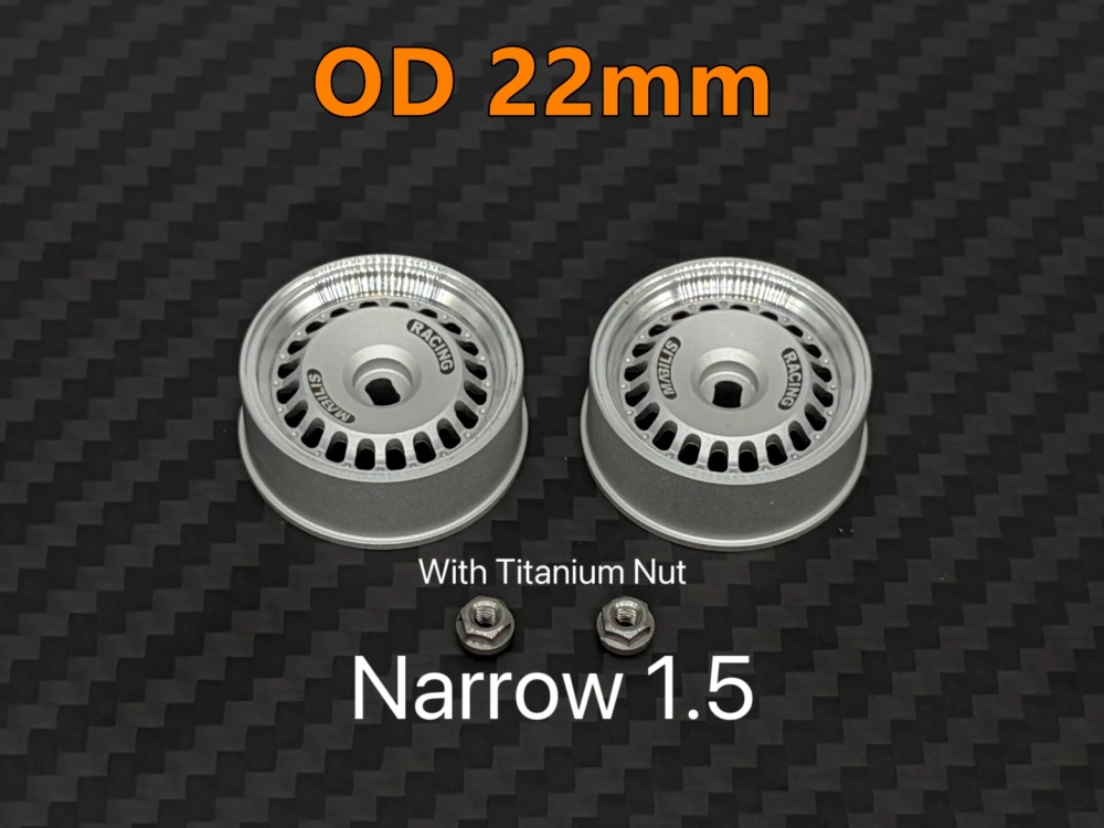 1/28 1/24 LSD 22mm MAD AWD Metal Wheel Silver (2PCS) LS Studio