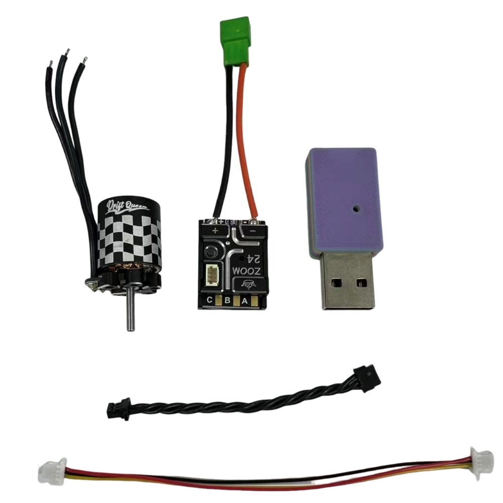 Drift Queen Brushless Outrunner ESC+Motor+Programming Card Black for MINI RC Drift Cars