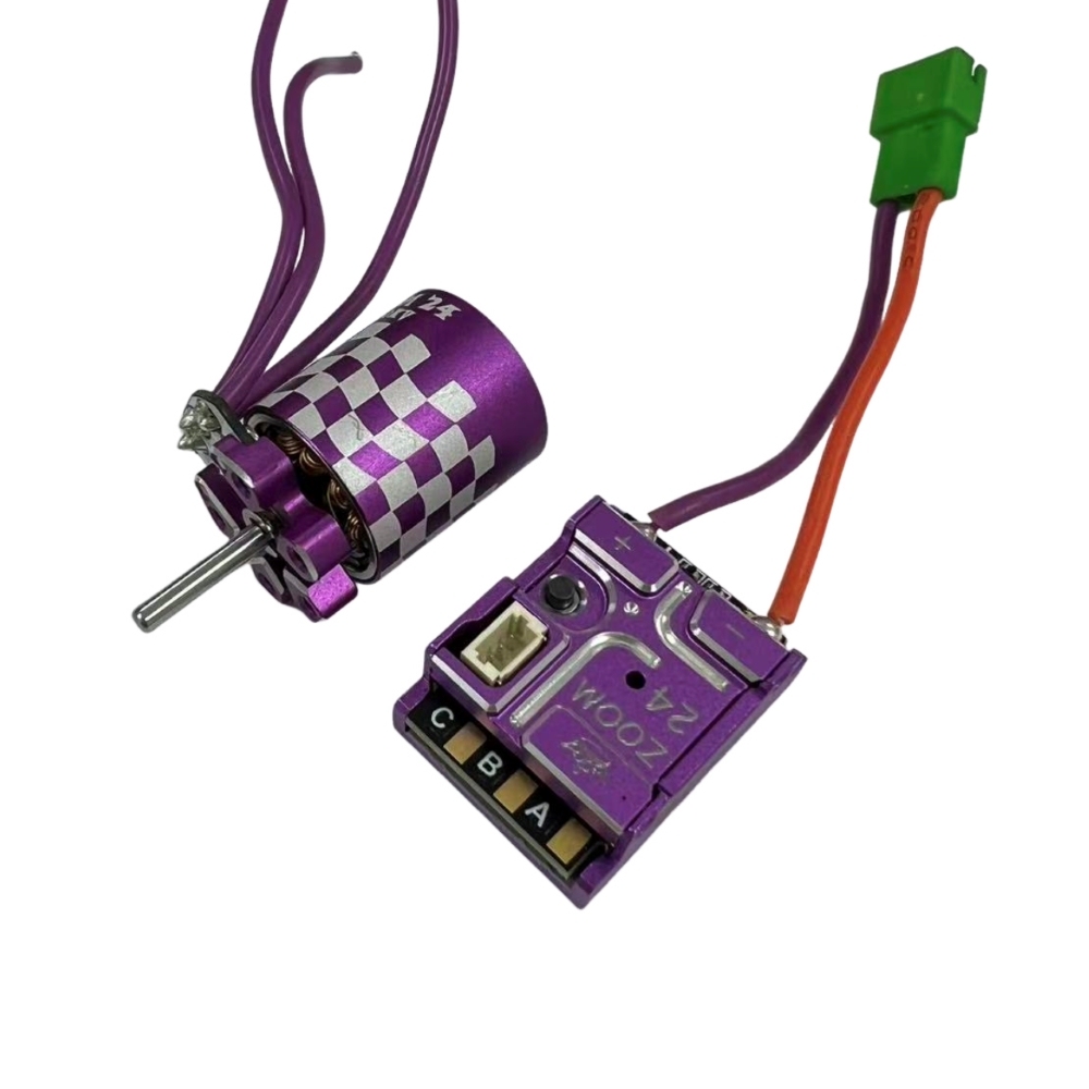 Drift Queen Brushless Outrunner ESC+Motor+Programming Card Purple for MINI RC Drift Cars