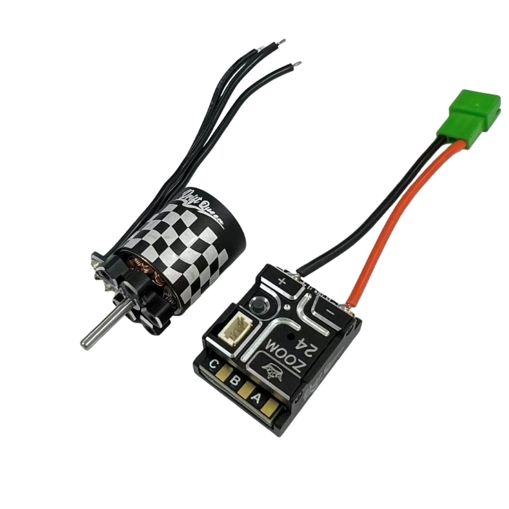 Drift Queen Brushless Outrunner ESC+Motor+Programming Card Black for MINI RC Drift Cars