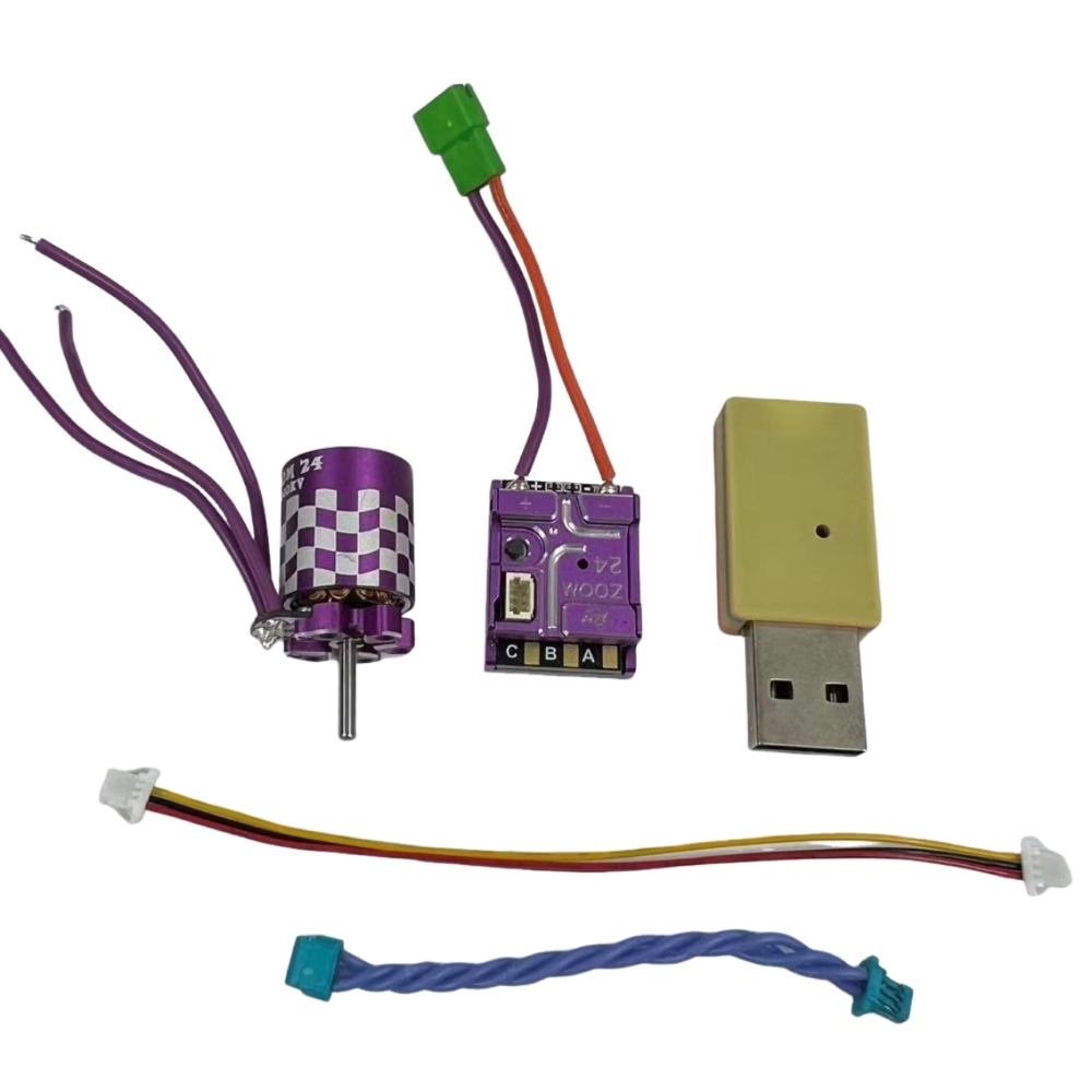 Drift Queen Brushless Outrunner ESC+Motor+Programming Card Purple for MINI RC Drift Cars