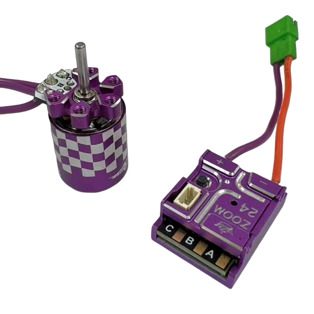 Drift Queen Brushless Outrunner ESC+Motor+Programming Card Purple for MINI RC Drift Cars