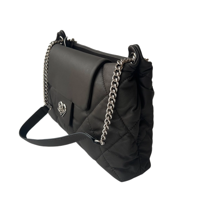 Embroidered Heart Metal Shoulder Bag