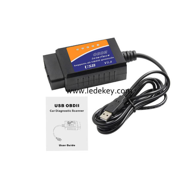 OBD2 ELM327 V1.5 USB Scanner OBDII Interface