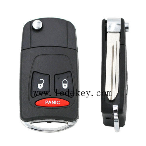 2+1 button Chrysler Modified Folding Remote Key Shell no logo