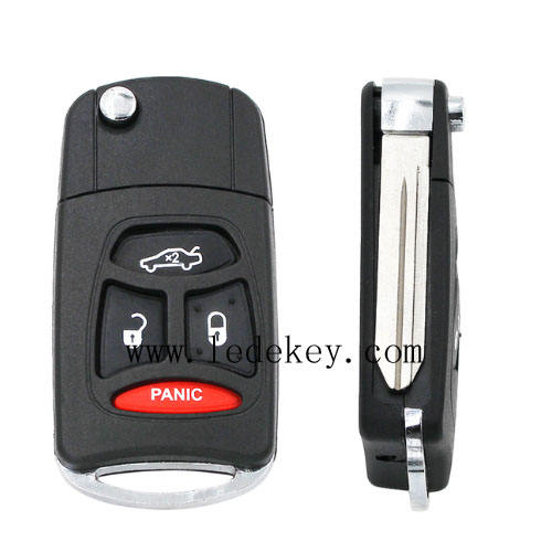 3+1 button Chrysler Modified Folding Remote Key Shell no logo