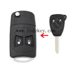 2 button Chrysler Modified Folding Remote Key Shell no logo