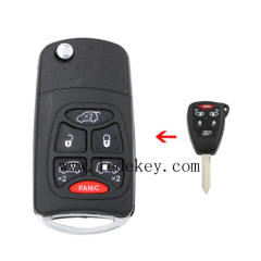 5+1 button Chrysler Modified Folding Remote Key Shell         no logo