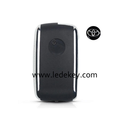 Toyota 4 button modified flip remote key shell TOY43 blade with logo