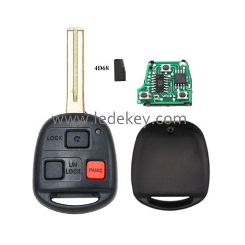 No logo 3 button remote key 315Mhz with 4D68 Chip for Lexus GX470 LX470 HYQ1512V