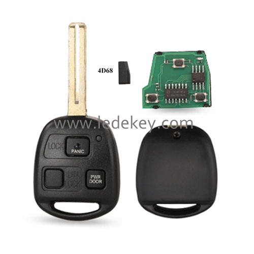 No logo 3 button remote key 315Mhz with 4D68 Chip for Lexus RX330 RX350 RX400h HYQ12BBT
