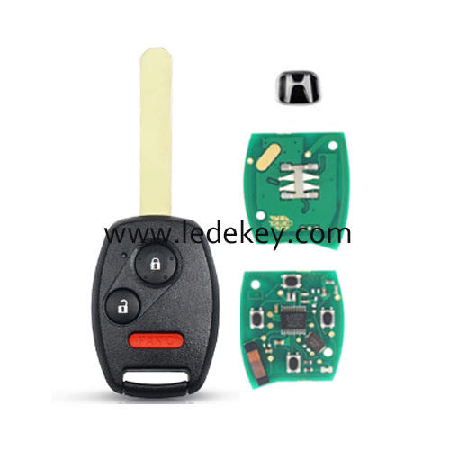 Honda 2+1 button remote key for 313.8Mhz Accord 2008-2013 with electronic 46&7941 chip(FCC ID:KR55WK49308)