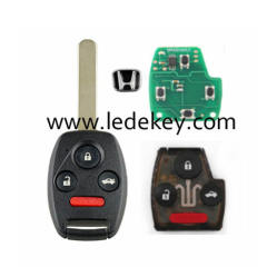Honda 3+1 button remote key No Chip inside 433Mhz for Accord 2003-2007 CRV 2005-2007  (FCC ID: OUCG8D-380H-A PCF chip:4010)
