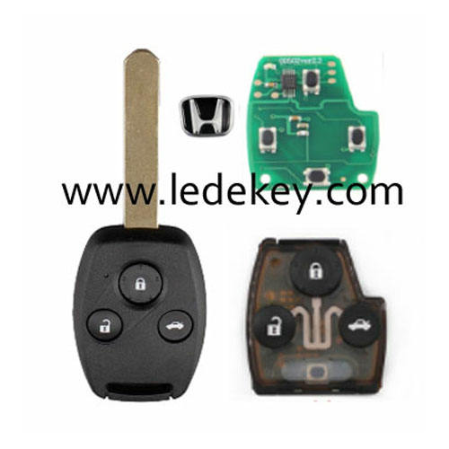 Honda 3 button remote key No Chip inside 433Mhz for Accord 2003-2007 CRV 2005-2007  (FCC ID: OUCG8D-380H-A PCF chip:4010)