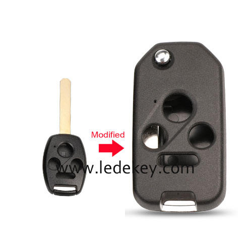 3+1 button Honda modified folding flip remote key shell with logo