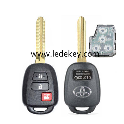 Toyota 3 button remote key 433Mhz FCC:89070-0D580 B71TA (No chip inside) with logo