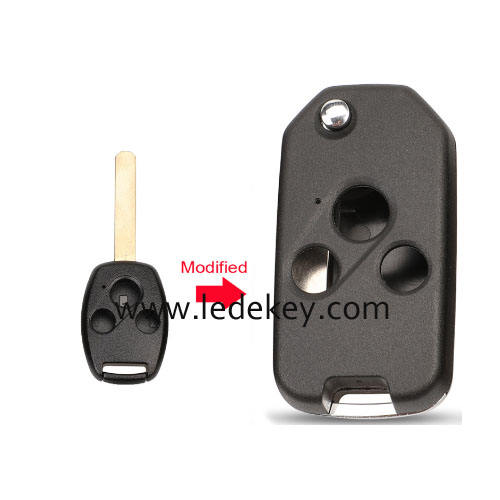 3 button Honda modified folding flip remote key shell with logo