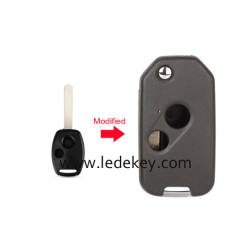 2 button Honda modified folding flip remote key shell with logo
