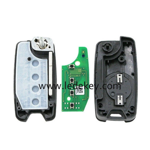 Fiat 4 button flip remote key with 433Mhz 4A Chip FCC ID: 2ADFTFI5AM433TX (For Fiat 500X 2016-2019)
