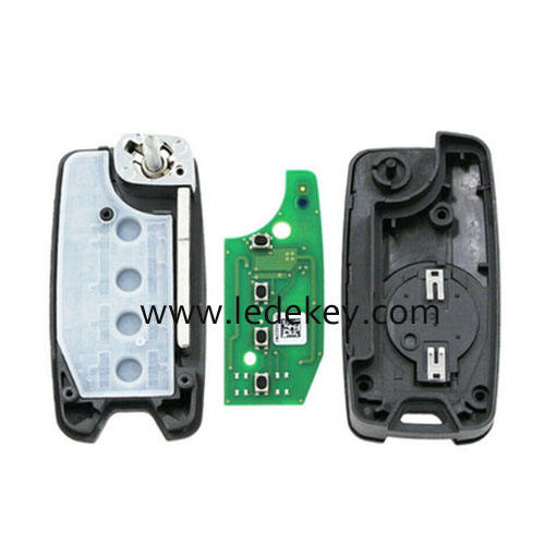 Fiat 4 button flip remote key with 433Mhz MQB ID48 Chip FCC ID: 2ADFTFI5AM433TX (For Fiat 500X 2016-2019)