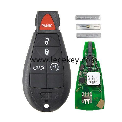 Keyless-Go 4+1 button Remote Fobik key for Dodge Chrysler Jeep with 433Mhz ID46 Chip FCC ID: M3N5WY783X FCC ID:IYZ-C01C