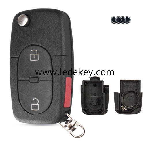 Audi 2+1 button remote key shell(2032 big battery)