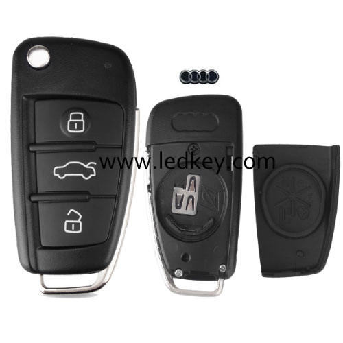 Original quality Audi 3 button remote key shell with battery base