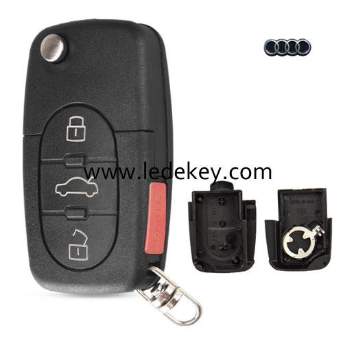 Audi 3+1 button remote key shell(1616 small battery )