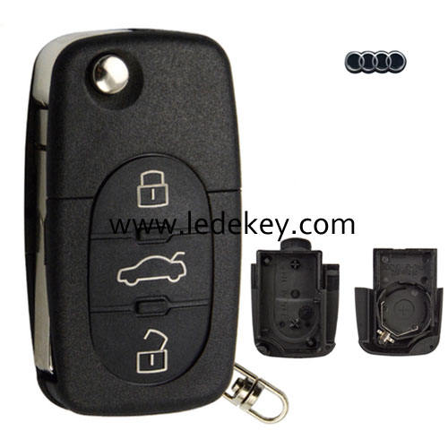 Audi 3 button remote key shell(2032 battery)