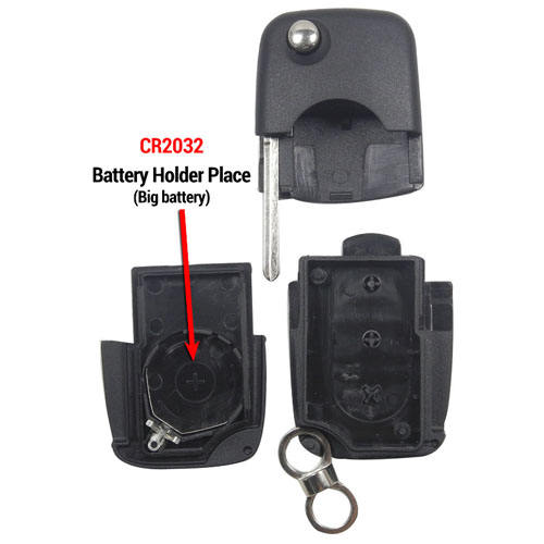 Audi 3 button remote key shell(2032 battery)