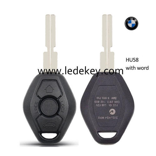 BMW 3 button blank key with 4 track blade