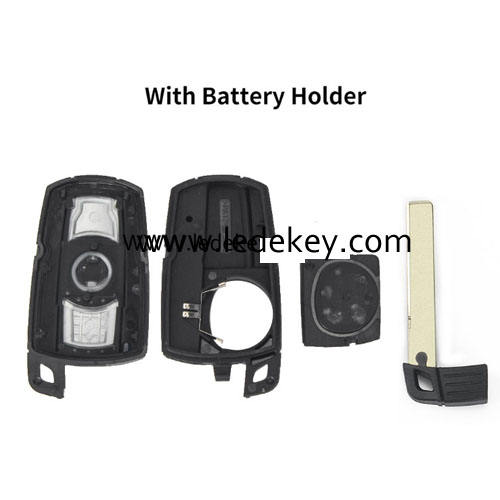 BMW 5 series 3 button remote key blank with mechanical blade with battery clamp（No Words on back)