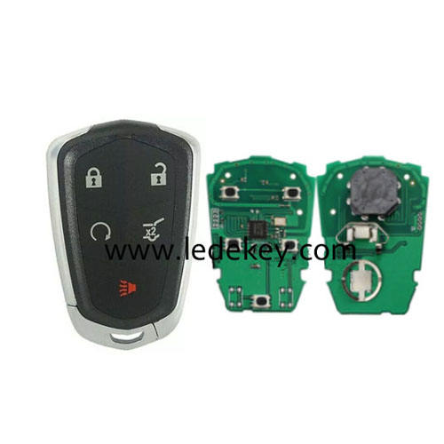 Cadillac 5 button keyless key with 433Mhz for(FCC:HYQ2EB)
