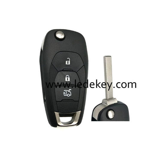 Chevrolet 3 button flip key shell with logo