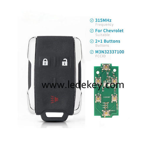Chevrolet GMC Cadillac 2+1 button remote key 315Mhz  FCC:M3N32337100