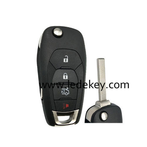 Chevrolet 4 button flip key shell with logo