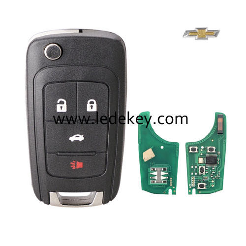 Chevrolet 3+1 button remote key with 433mhz id46 chip