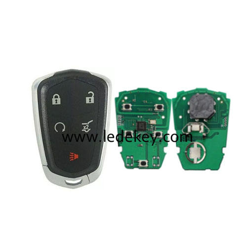 Cadillac 5 button keyless key with 433Mhz for(FCC:HYQ2EB)