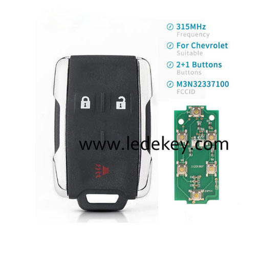 Chevrolet GMC Cadillac 2+1 button remote key 315Mhz  FCC:M3N32337100